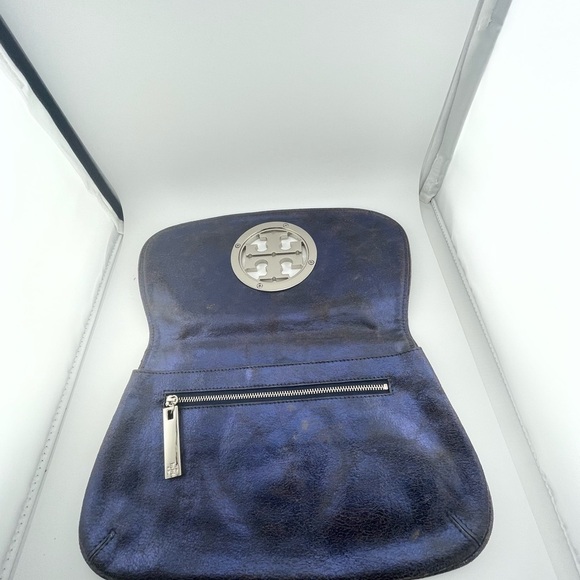 Tory Burch Leather Clutch Bag In brown. - Picture 9 of 10